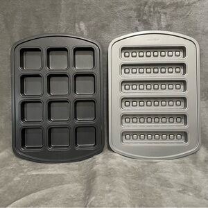 Pampered Chef Brownie Bite & Waffle Stick Pans Set Nonstick Bakeware Lot